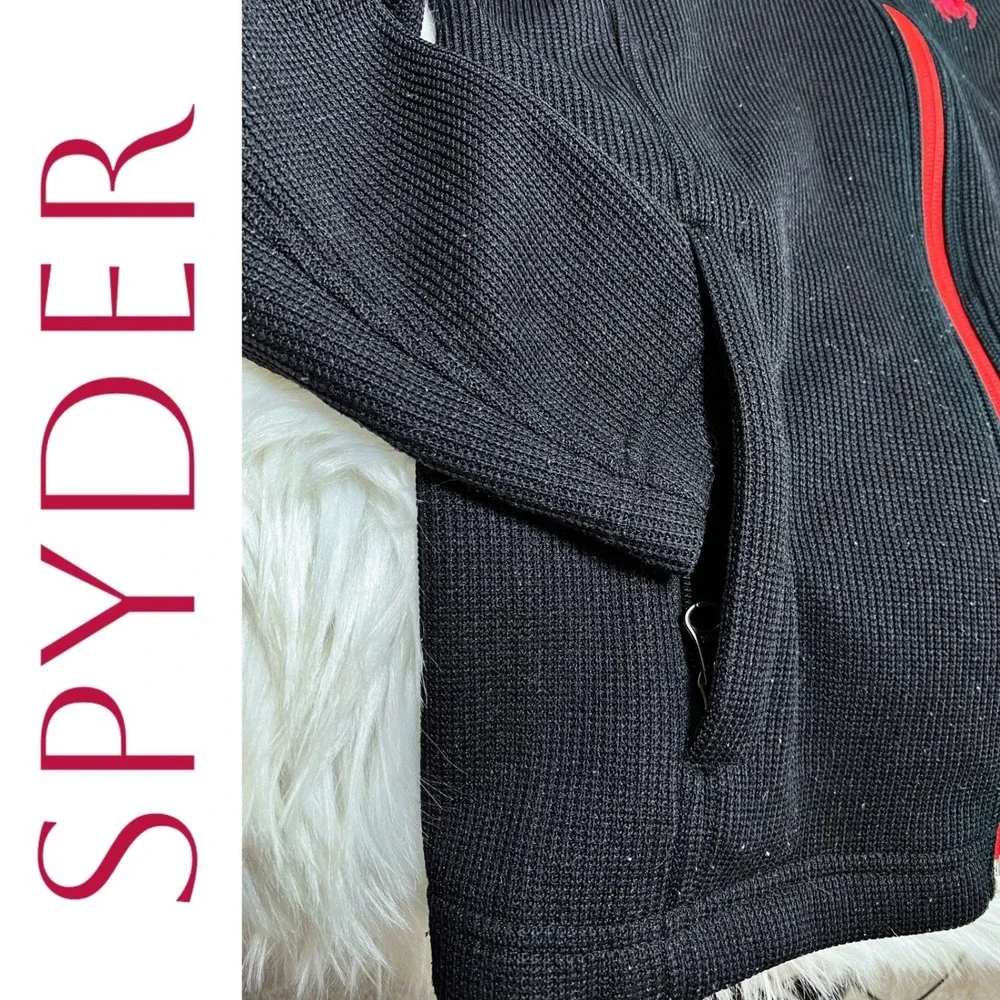 Spyder Full Zip Insulating Snow Jacket Black Outdoor Activewear‎ Youth 7/8